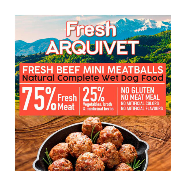 Arquivet Fresh Beef Mini Meatballs - Mini Albóndigas con ternera, boniato y zanahoria 200GR 2