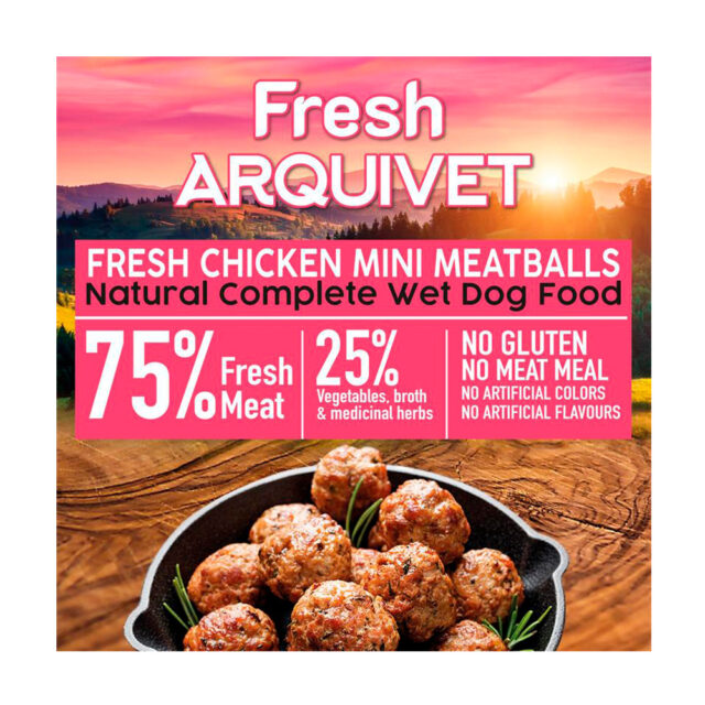 Arquivet Fresh Chicken Mini Meatballs - Mini Albóndigas con pollo, zanahoria y guisantes 200GR 2