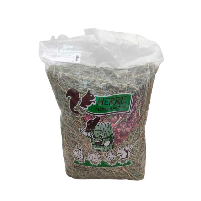 Heno de Festuca Extra Verde con Pétalos de Rosa 2