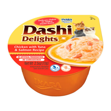 Inaba Churu Dashi delight pollo con atún y salmón 70GR